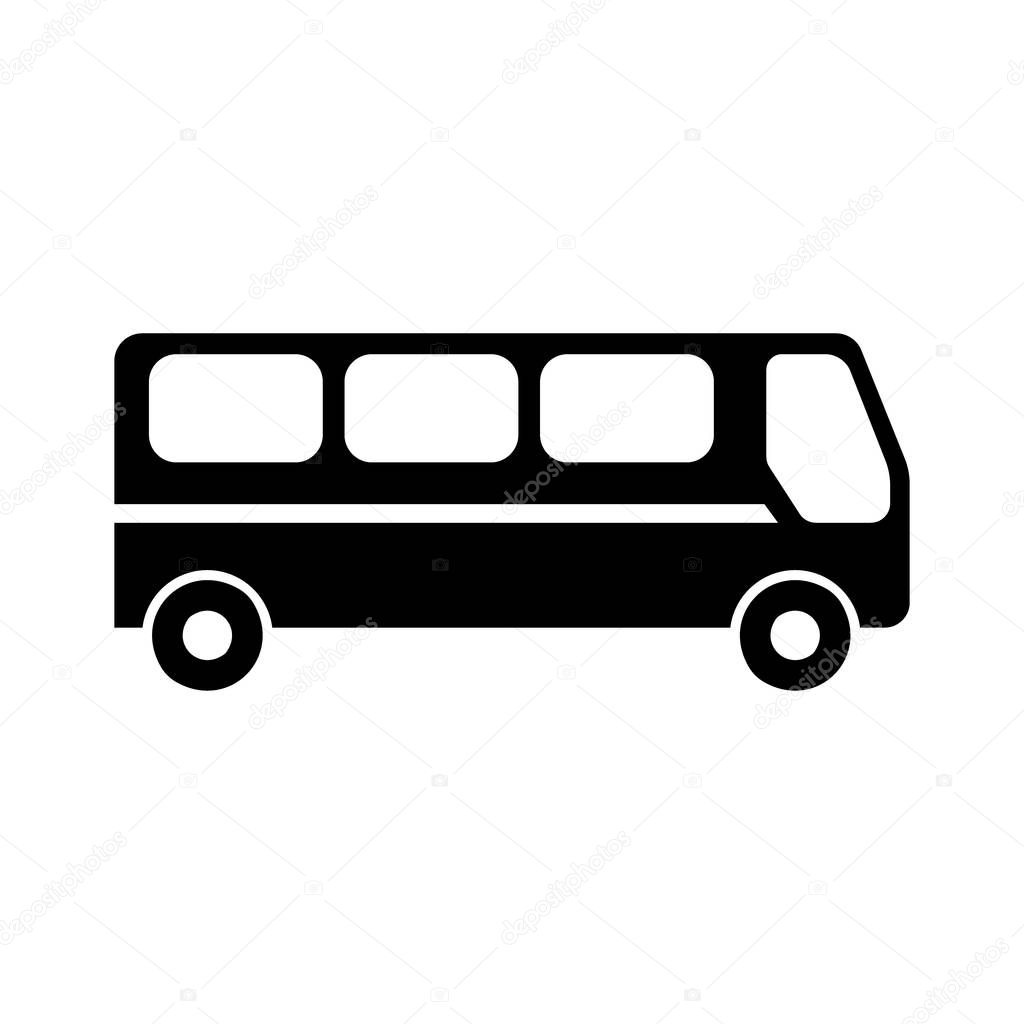 Black Isolated Vector Bus Icon Bus Silhouette Black Icon Symbol — Stock