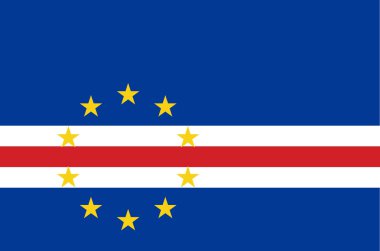 Cape Verde Ulusal bayrak, resmi bayrak Cape Verde doğru renklerin gerçek renk