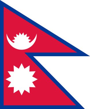 Nepal ulusal bayrak, Nepal doğru renkler, gerçek renk resmi bayrağı
