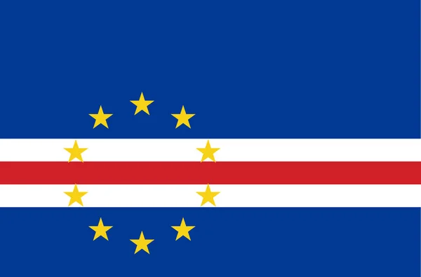 Cape Verde Ulusal Bayrak Resmi Bayrak Cape Verde Doğru Renklerin — Stok Vektör