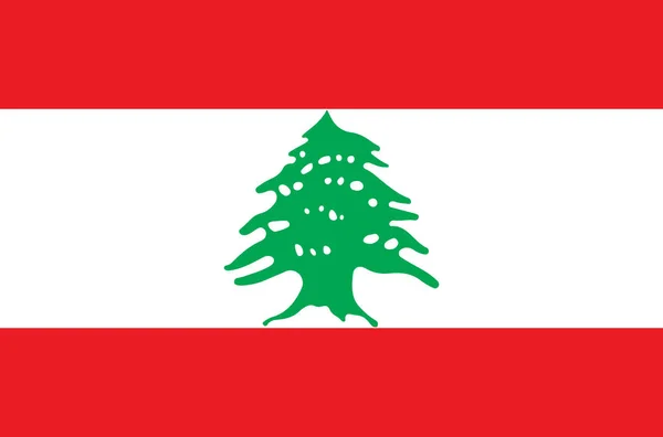 Bendera Nasional Lebanon Bendera Resmi Lebanon Warna Akurat Warna Sejati - Stok Vektor
