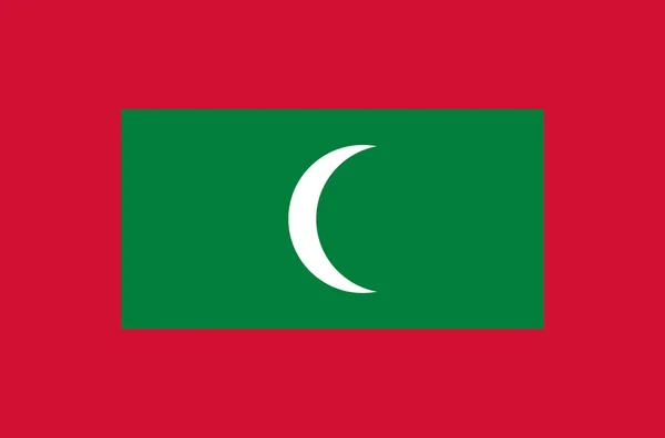 Maldivas Bandera Nacional Bandera Oficial Maldivas Colores Precisos Color Verdadero — Vector de stock
