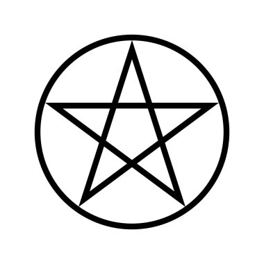 Wicca Pentagram dini sembol basit simgesini 