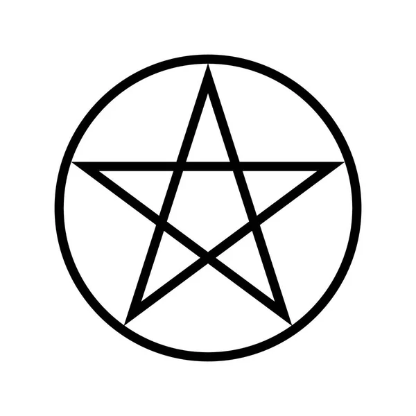 Wicca Pentagram Religieus Symbool Eenvoudige Pictogram — Stockvector