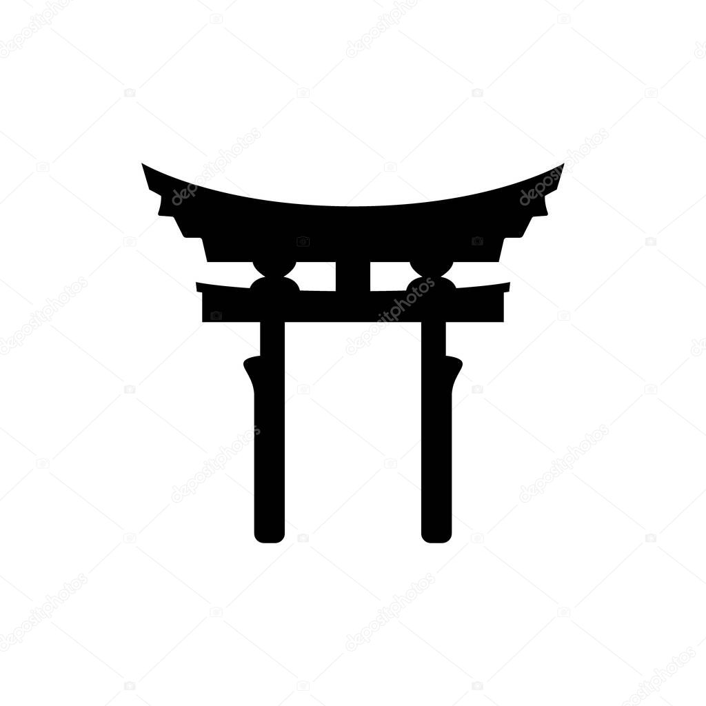 Shinto Torii gate religious symbol simple icon 