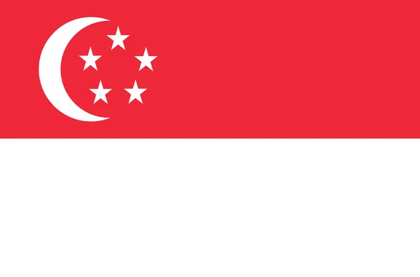 Bandera Nacional Singapur Bandera Oficial Singapur Colores Precisos — Vector de stock