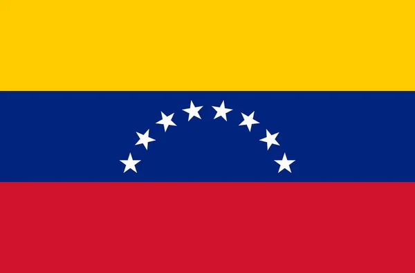 Drapeau National Vénézuélien Drapeau Officiel Venezuela Couleurs Précises Vraie Couleur — Image vectorielle