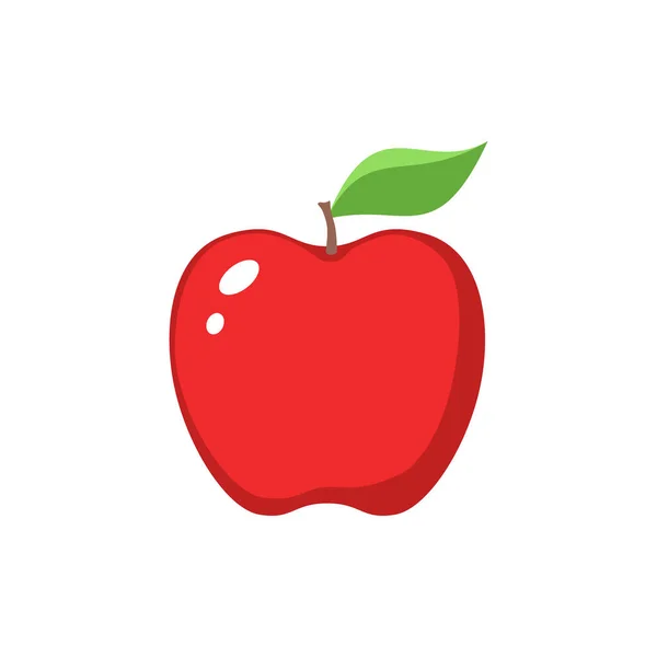 Roter Apfel Cliparts Cartoon Roter Apfel Und Ein Blatt Symbol — Stockvektor