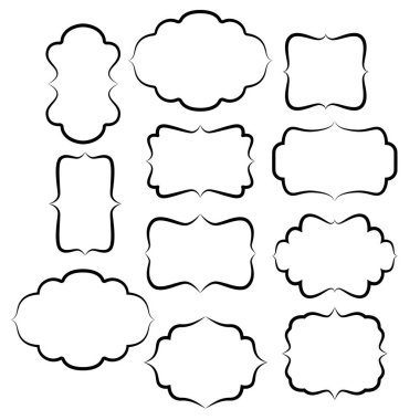 vintage çerçeveler, siyah anahat ve beyaz dolgu