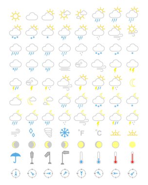 Hava simgeler kümesi, tahminleri düzenlenebilir simgeler
