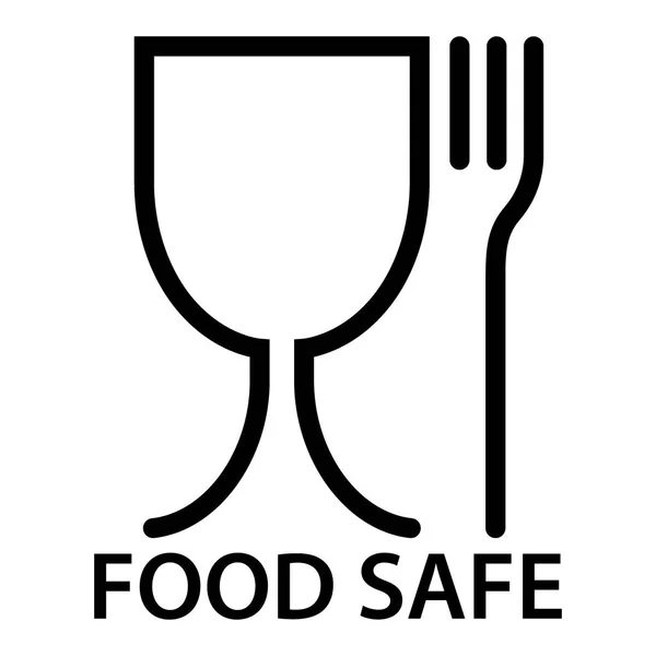 Food Safe Icon Fork Glass Symbol Food Safety Material — Stock Vector