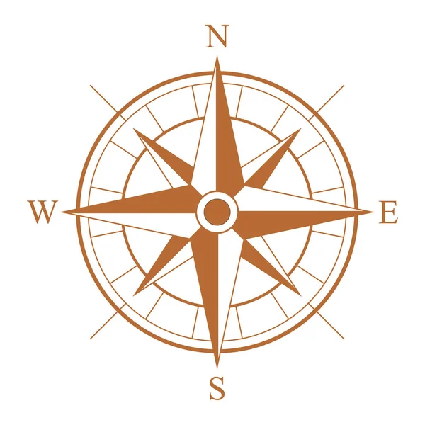 Retro Style Compass Icon Wind Rose Vintage Compass Icon — Stock Vector