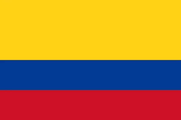 Drapeau National Colombie Couleurs Précises Drapeau Officiel Colombie Couleurs Exactes — Image vectorielle