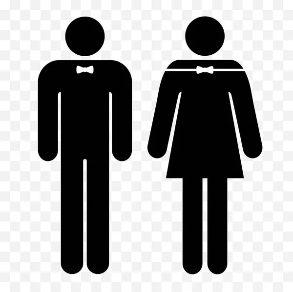 Toaletten Symboler Man Och Kvinna Silhuetter — Stock vektor