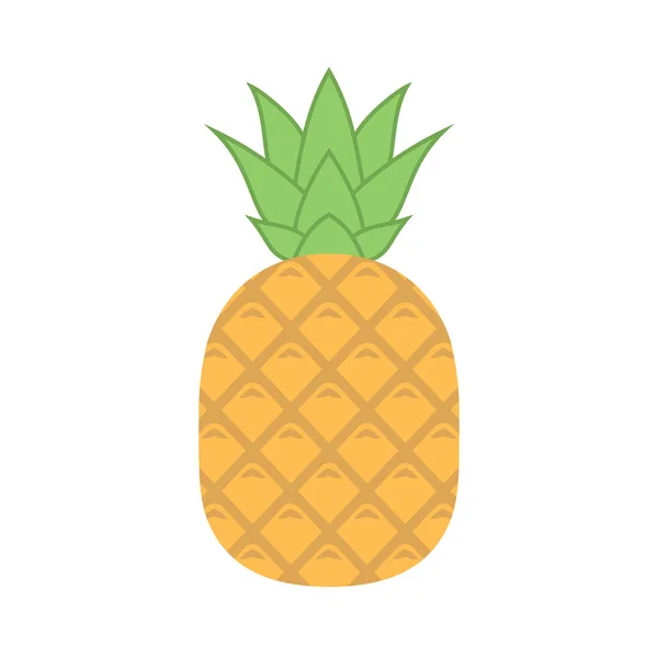 Ananas Avec Icône Vectorielle Feuilles Clipart Icône Ananas Dessin Animé — Image vectorielle