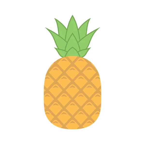 Piña Con Hojas Icono Vector Piña Icono Clipart Caricatura Piña — Vector de stock