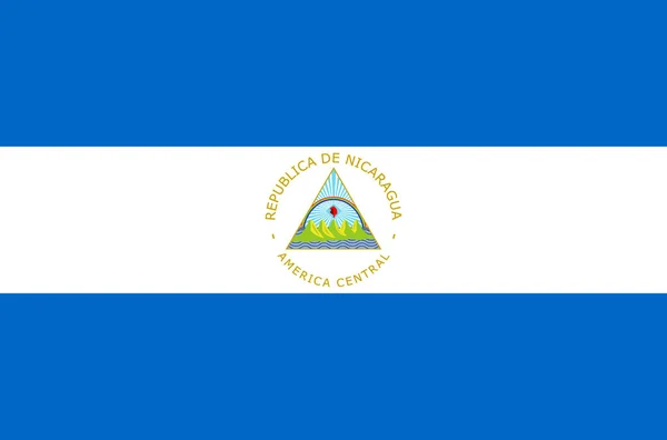 Bandiera Nazionale Del Nicaragua Bandiera Ufficiale Del Nicaragua Colori Accurati — Vettoriale Stock