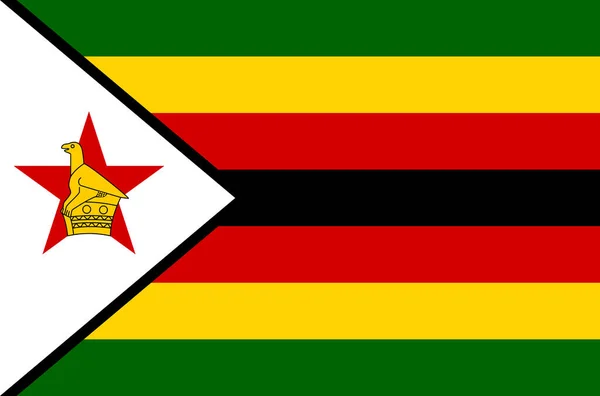 ジンバブエの国旗 ジンバブエの正確な色 本当の色の公式旗 — ストックベクタ