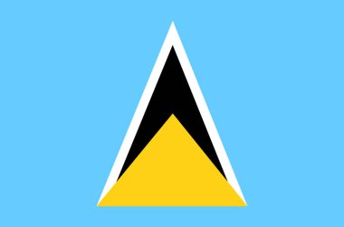 Saint Lucia ulusal bayrak, resmi bayrak Saint Lucia doğru renklerin gerçek renk