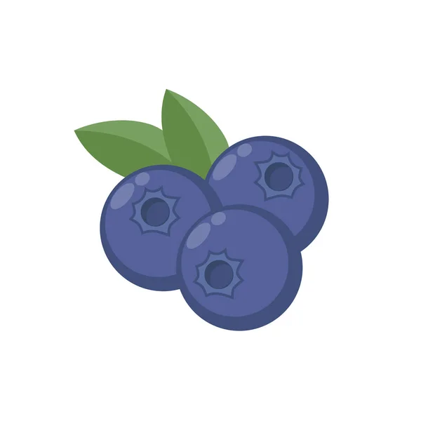 Blaubeeren Mit Blattvektorsymbol Blueberry Icon Cliparts Blaubeeren Cartoon — Stockvektor