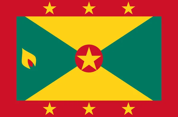 Grenada Nationalflagge Offizielle Flagge Von Grenada Genaue Farben Wahre Farbe — Stockvektor