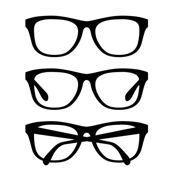 Set Gafas Negras Conjunto Marcos Gafas Retro Vectoriales — Vector de stock