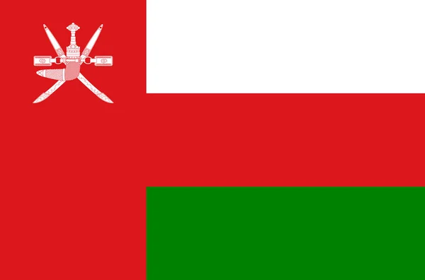 Flaga Narodowa Oman Oficjalna Flaga Omanu Dokładne Odwzorowanie Kolorów True — Wektor stockowy