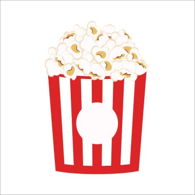 Patlamış mısır clipart vektör simgesi. Pop corn çizgi film.