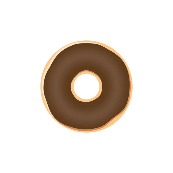 Färgglada Choklad Isbildning Donut Tecknad Choklad Glasyr Donut Med Strössel — Stock vektor