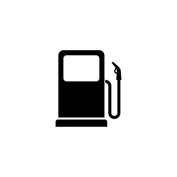 Benzin Istasyonu Siyah Izole Simgesini Işaret Benzin Istasyonu Vektör Simgesi — Stok Vektör