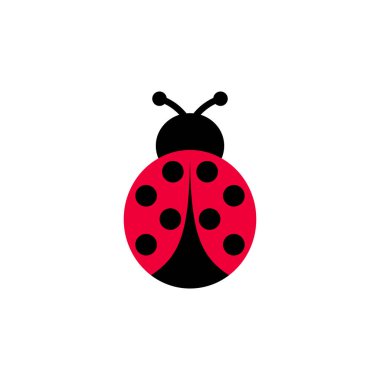 Uğur böceği vektör çizgi film simgesi. Uğur böceği simetrik clipart çizgi film.