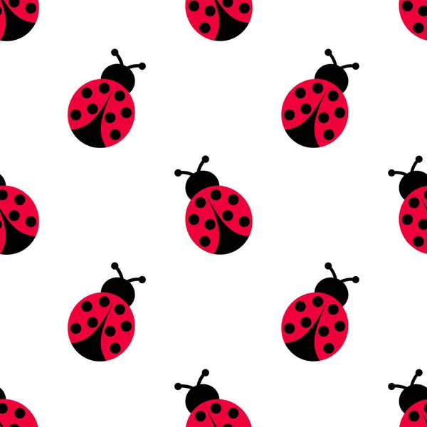 Узор Украшения Божьей Коровки Ladybug Бесшовный Дизайн Шаблона — стоковый вектор