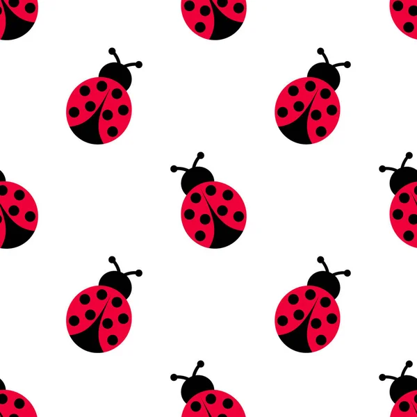 Modello Decorazione Coccinella Coccinella Disegno Del Modello Senza Soluzione Continuità — Vettoriale Stock