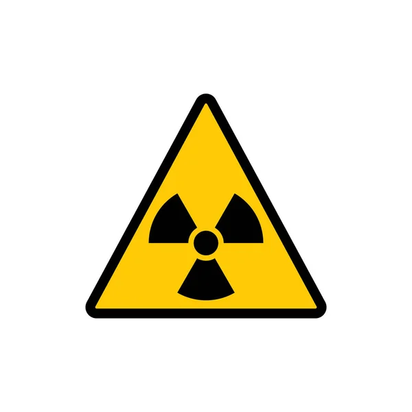 Señal Radiactiva Advertencia Triángulo Amarillo Adhesivo Símbolo Vector Triangular Advertencia — Vector de stock