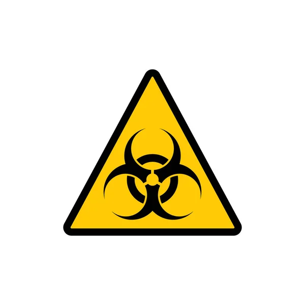 Sárga Háromszög Figyelmeztetés Biológiai Veszély Jele Biohazard Figyelmeztető Háromszög Alakú — Stock Vector