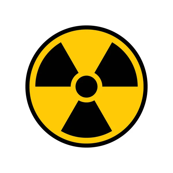 Radioactieve Waarschuwing Geel Cirkel Teken Waarschuwingsvectorsymbool Voor Radioactiviteit — Stockvector