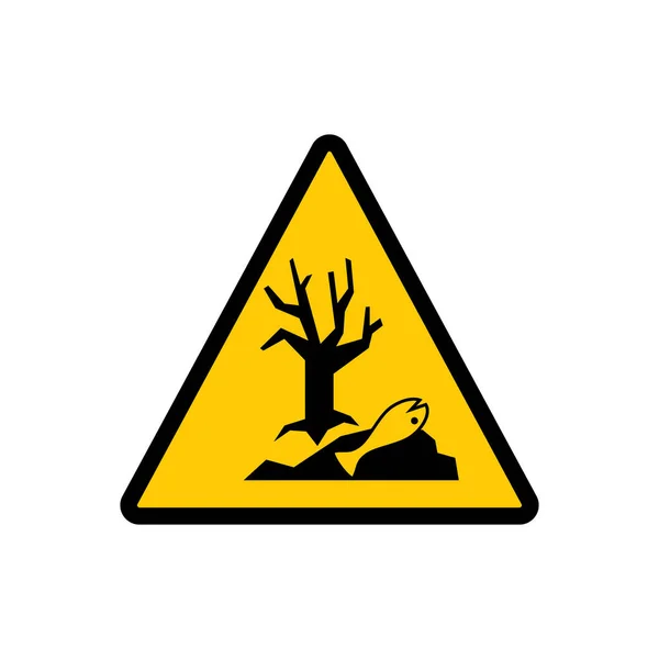 Veszélyes Környezetre Sárga Háromszög Jel Veszélyes Környezetre Veszélyt Figyelmeztető Jel — Stock Vector