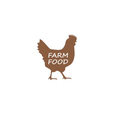Çiftlik etiket etiket gıdalardan. Tavuk simgesi, çiftlik gıda sembolü.