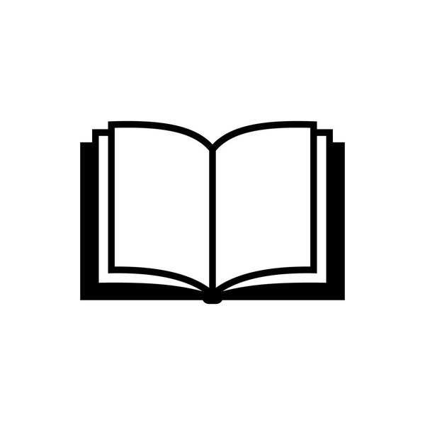 Открыть книжный вектор простой значок. Черно-белая открытая книга
.