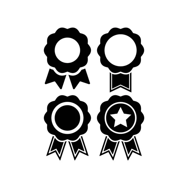 Badge Award Vektor Icon Set Zertifikat Medaille Siegel Abzeichen Mit — Stockvektor