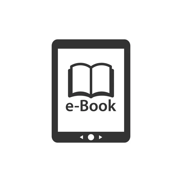 E açık metin kitap ve e-kitap okuyucu cihazla. Tablet touchpad e-okuyucu vektör simgesi.