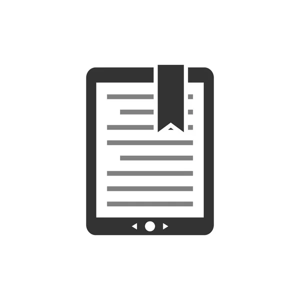 Libro Táctil Pantalla Reader Con Texto Marcador Icono Vector Concepto — Archivo Imágenes Vectoriales