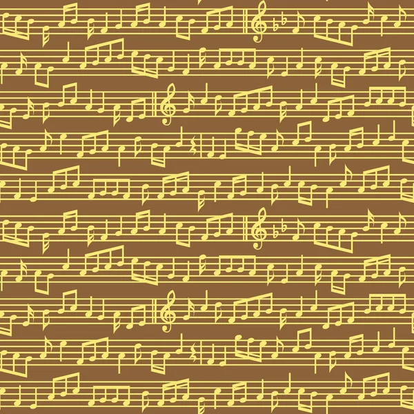 Portées Avec Des Notes Musique Motif Sans Couture Feuille Notes — Image vectorielle