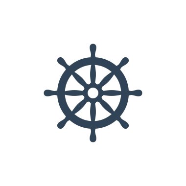 Gemi tekerlek vektör simgesi. Geminin direksiyon basit tasarım.