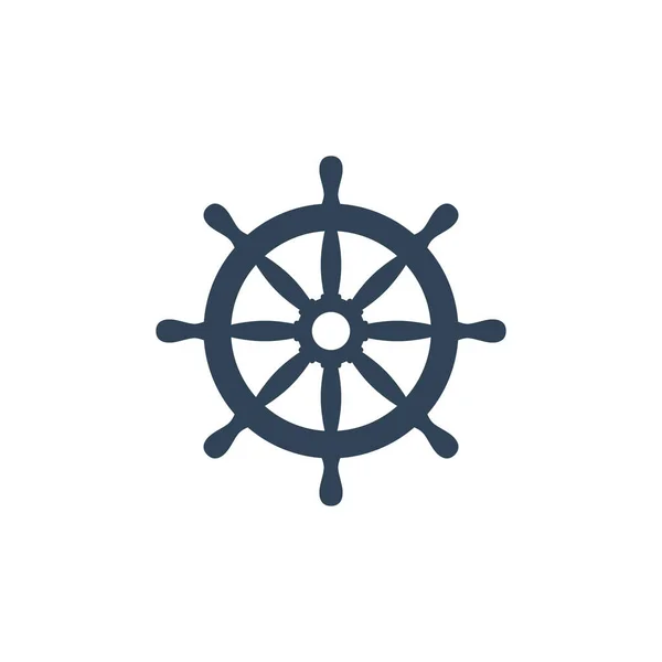 船の車輪のベクトルのアイコン 船のステアリング ホイールのシンプルなデザイン — ストックベクタ