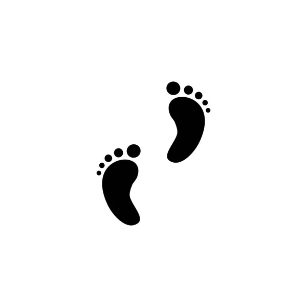 Силуэт Векторного Отпечатка Ступней Ног Символ Вектора Следов Ребенка — стоковый вектор
