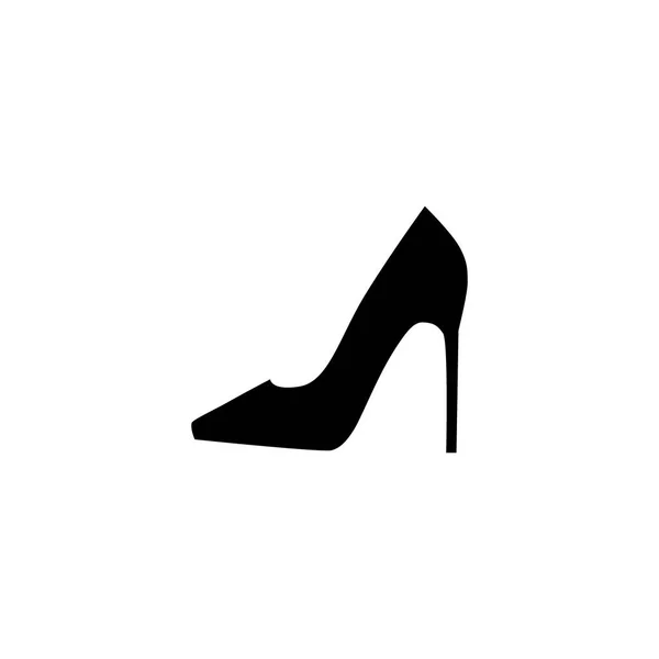 女性の高いヒールの靴の単純なベクトル シルエット 女性ハイヒールの靴黒アイコン — ストックベクタ