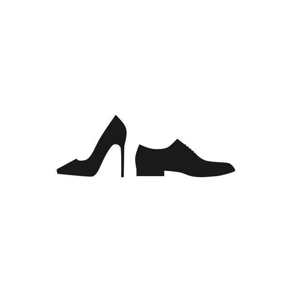 Ikony Profili Męskich Damskich Butów Kobieta Mężczyzna Buty Wektor Izolowane — Wektor stockowy