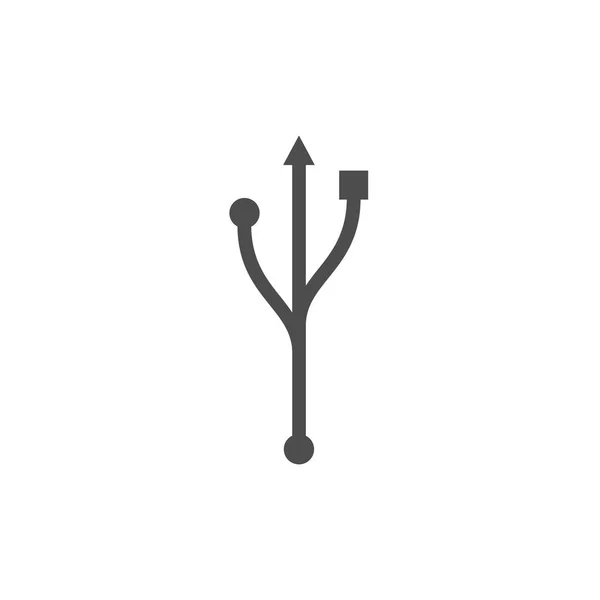 Usb Anslutning Teknik Vektor Ikon Usb Symbol Enkel Platt Ikon — Stock vektor