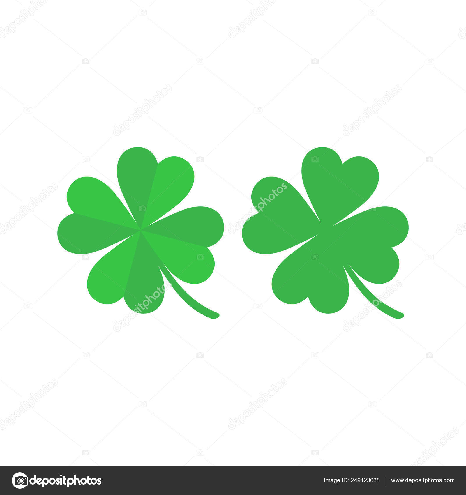 Green Four Leaf Clover Simple Cartoon Colorful Four Leaf Clover Stock  Vector Image by ©tsvetinaiv #249123038